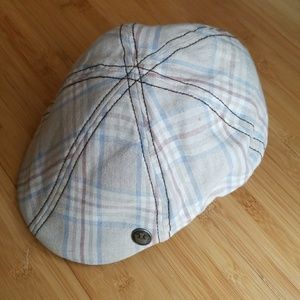 Goorin Bros cotton linen blend tartan newsboy cap